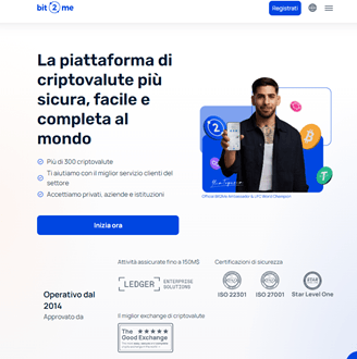 Piattaforma di criptovalute sicura e completa - Bit2Me.