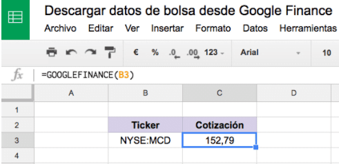 googlefinance excel