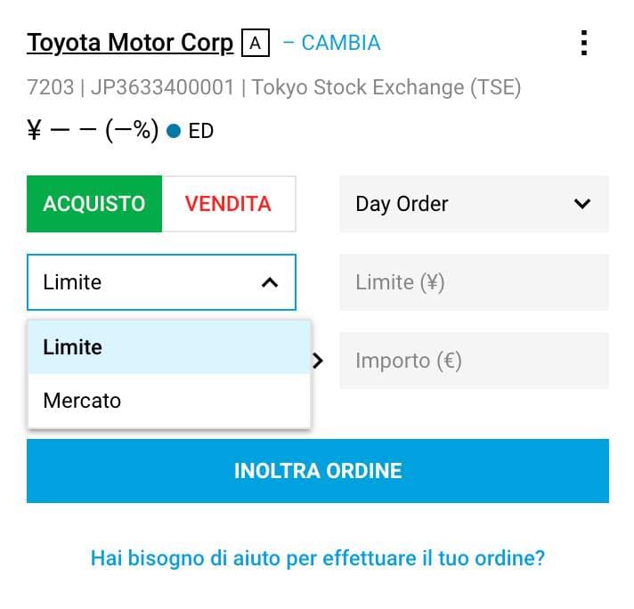 azioni toyota in euro