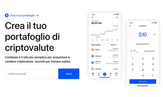 Crea il tuo portafoglio di criptovalute con Coinbase.