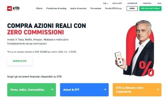 Piattaforma trading XTB: compra azioni senza commissioni.