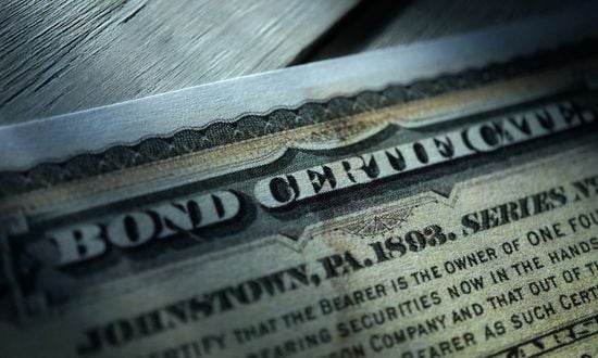 Certificato obbligazionario vintage, Johnstown 1893, finanza storica.