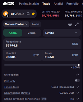 ordine trading kraken