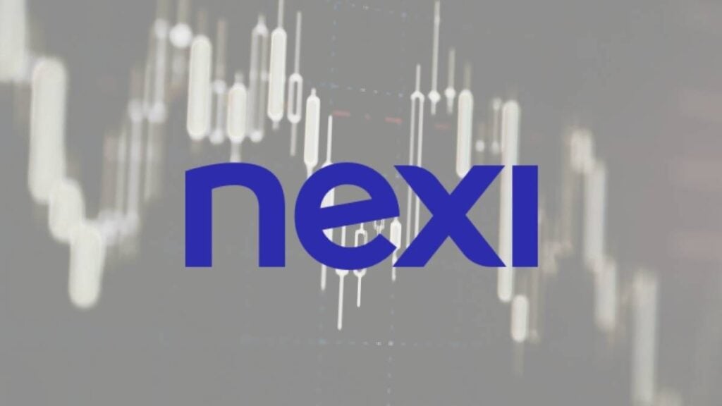 logo nexi su sfondo di grafici a candele