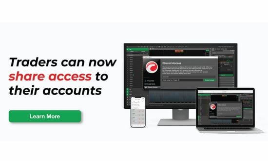 Condivisione accesso account per trader su dispositivi multipli.