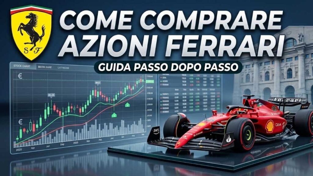 grafico di trading con variazioni prezzo con modello ferrari race in primo piano