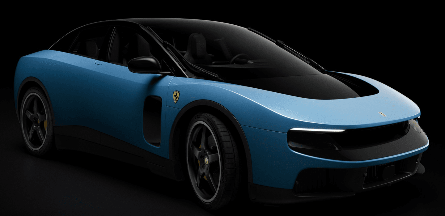 immagine della nuova ferrari luce in colore azzurro dal sito ferrari