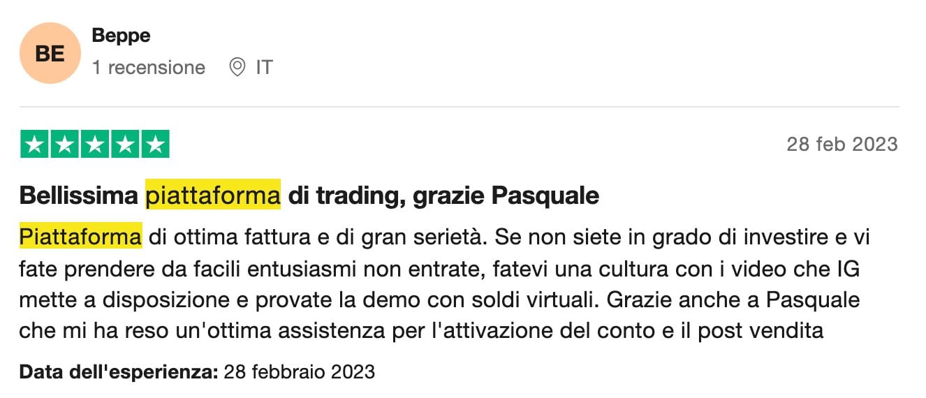 piattaforma ig markets opinioni