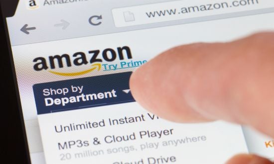 Schermata di navigazione Amazon su dispositivo mobile.