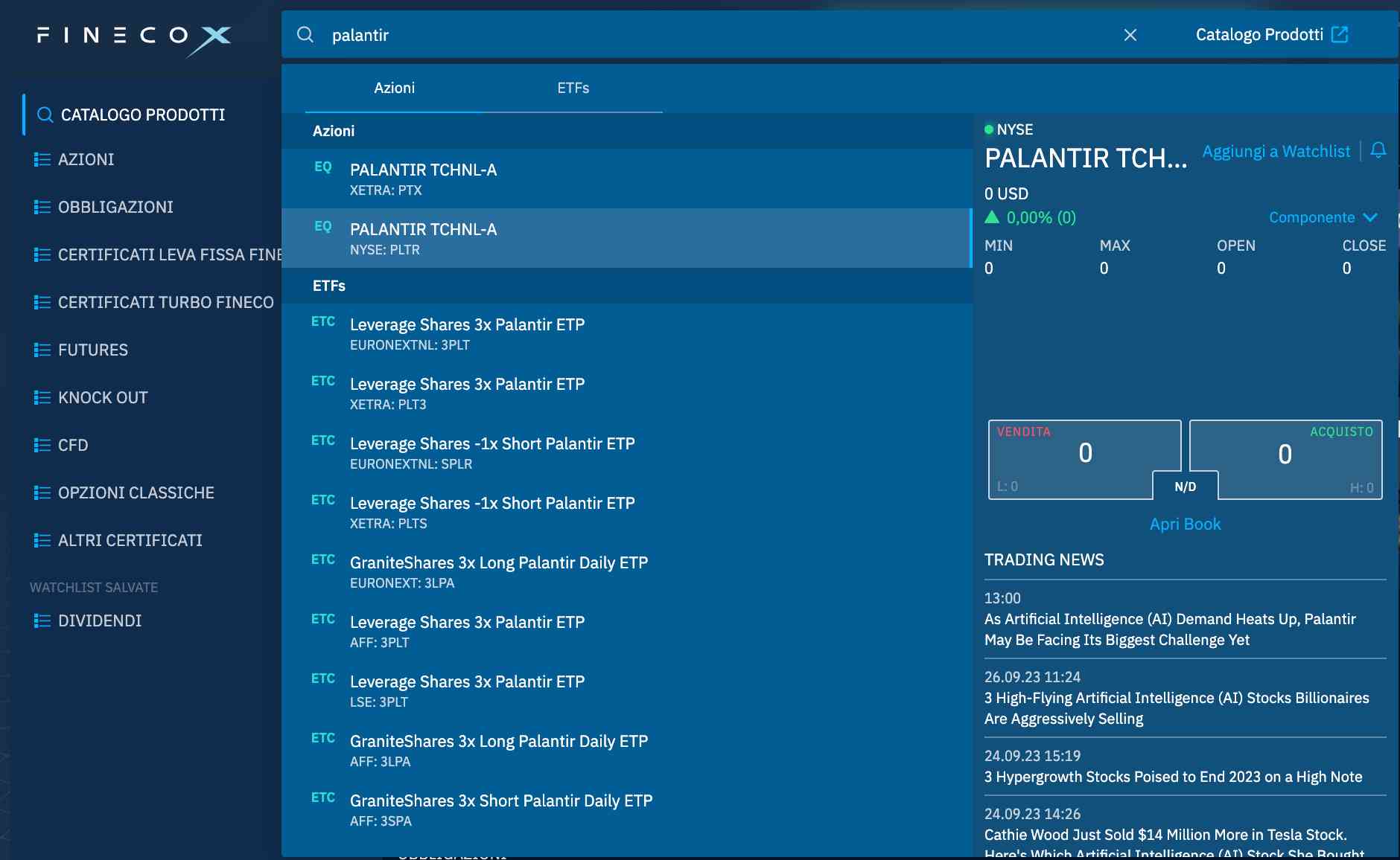 palantir azioni previsioni