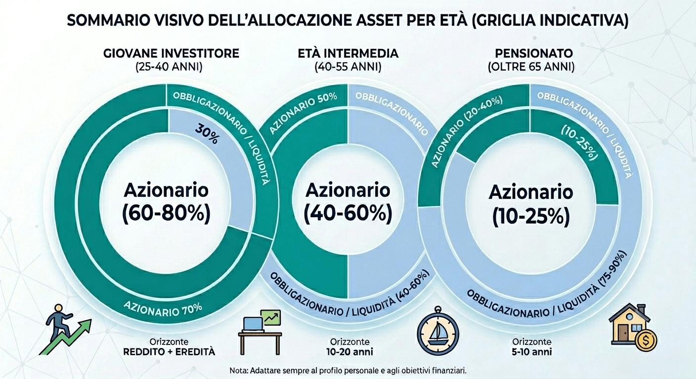 Asset allocation per età: mix azioni e obbligazioni