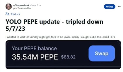 esempio di schema pump and dump su una memecoin come PEPE