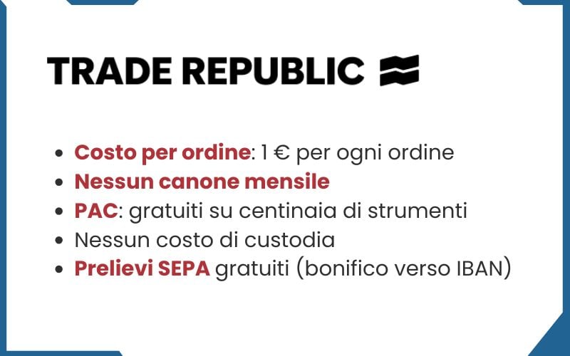 elenco costi trade republic