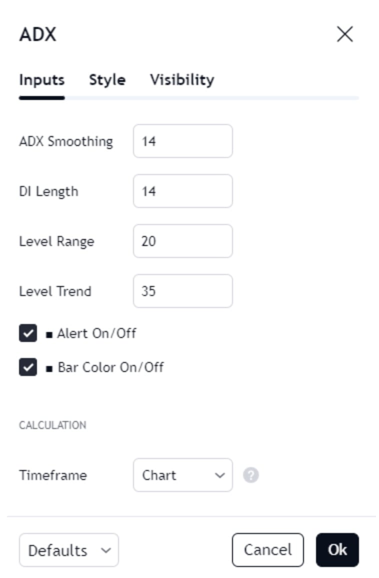 come configurare l'adx?