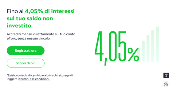 eToro interessi saldo