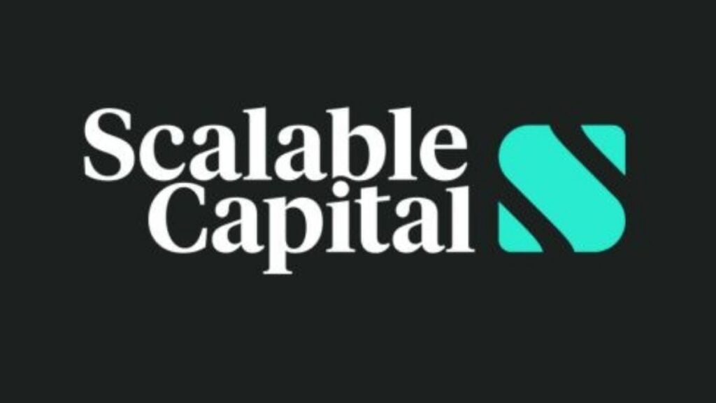 logo scalable capital bianco con fondo nero