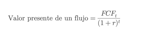 Formula del valire presente di un flusso