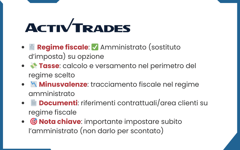 caratteristiche di activtrades come sostituto d'imposta