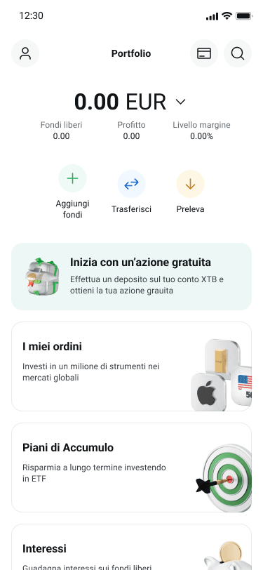 xtb free stock - Individuare la promo in Portafoglio