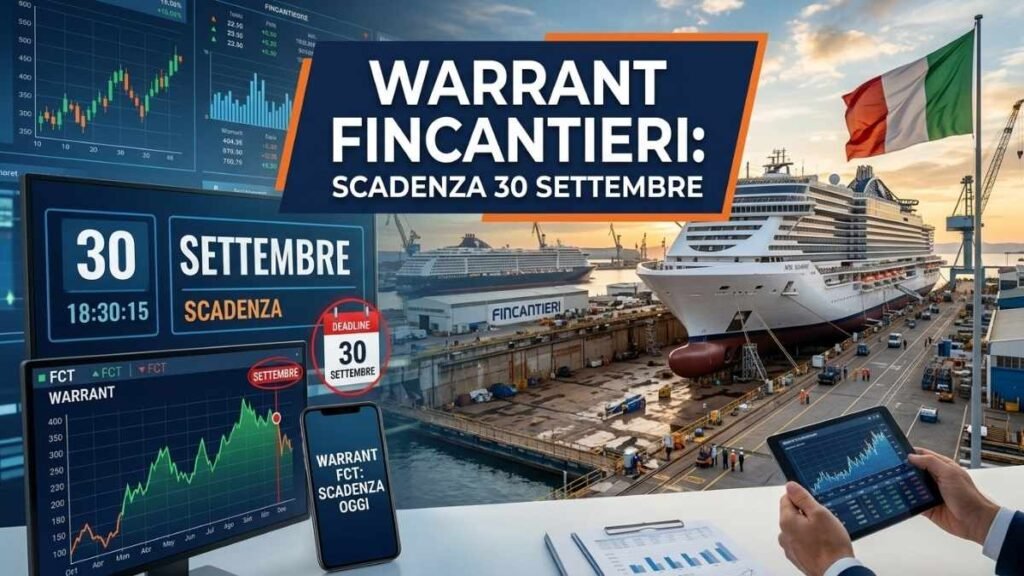 Warrant Fincantieri: scadenza 30 settembre 2026, cosa fare dopo oggi