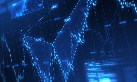 Grafico finanziario digitale con dati di mercato in tempo reale.