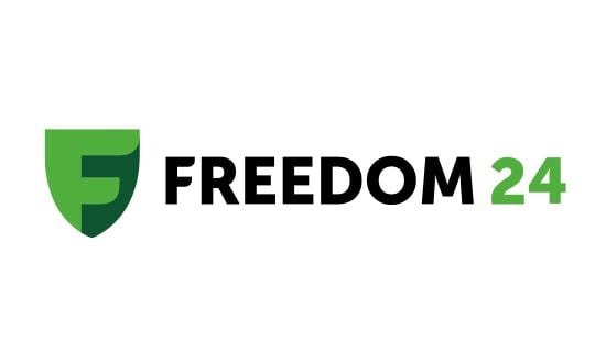 Logo di Freedom 24 su sfondo bianco.