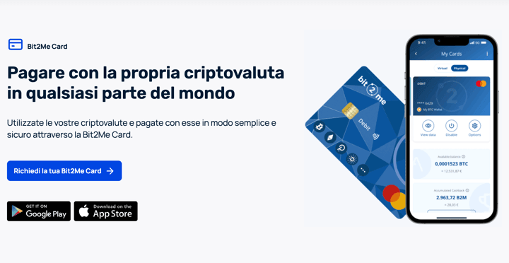 servizi bit2me card