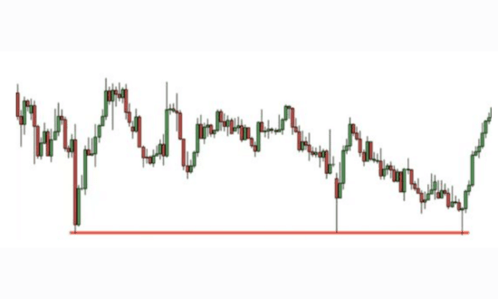 Grafico supporto con prezzo a rialzo