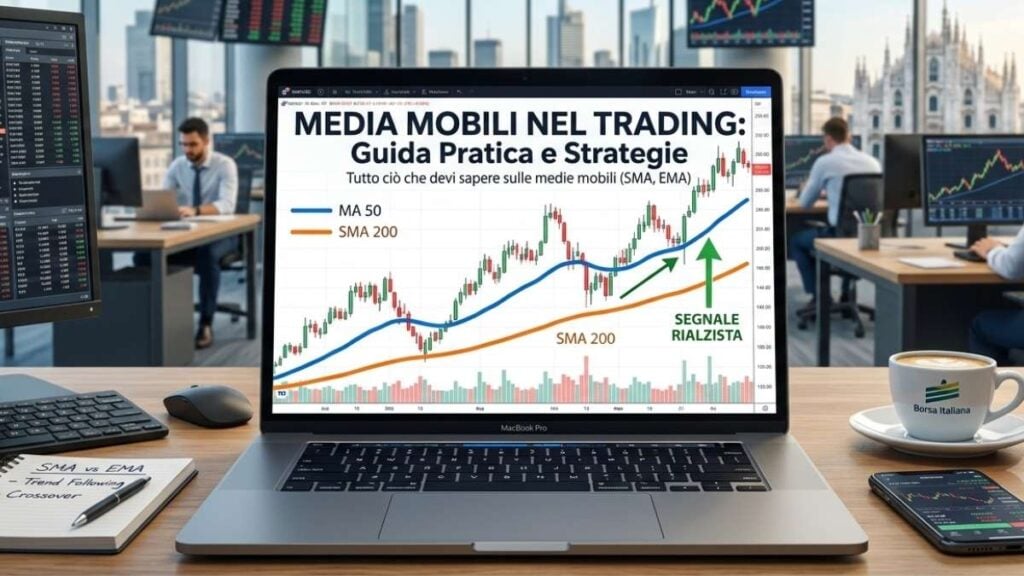 Medie mobili SMA, EMA e WMA: formule, esempi e strategie