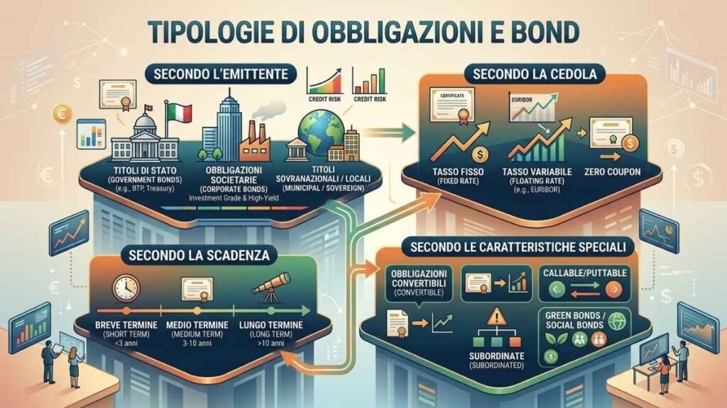 quali sono i vari tipi di obbligazioni e bond e come acquistarli