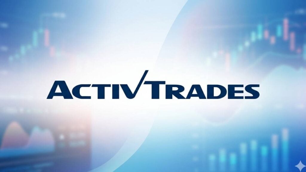 logo activtrades con sfondo grafici di trading sfumati