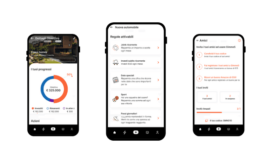 vari strumenti disponibili in app gimme5