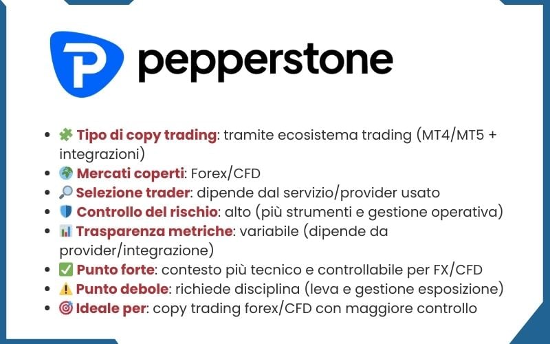 caratteristiche copy trading su peppestone