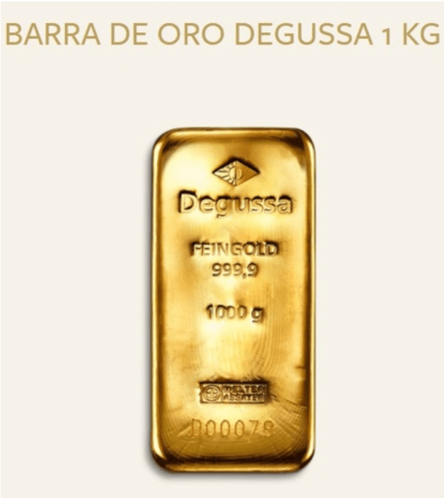 Esempio di lingotto d'oro puro da 1 chilogrammo