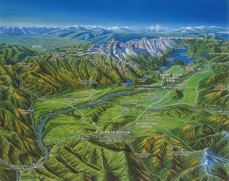 Mappa Jackson Hole sede del simposio Jackson Hole