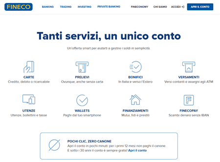 servizi conto fineco