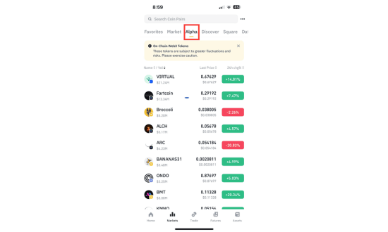 progetti investimento alpha binance