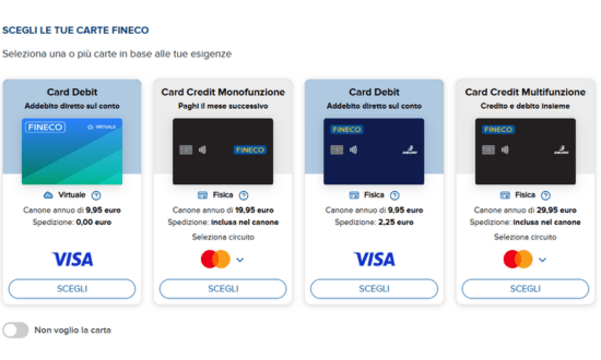 richiesta carta fineco under-30