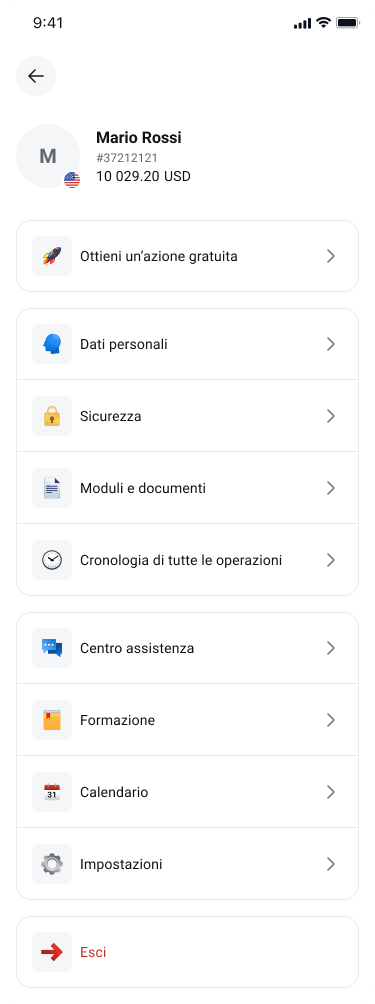 Scegliere l’azione gratuita tra le opzioni disponibili su xtb