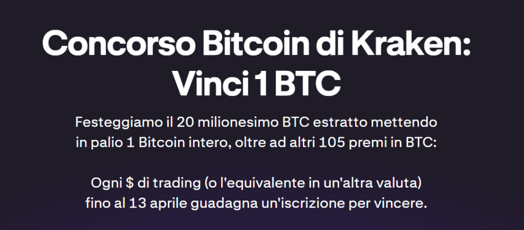 bitcoin sweepstakes su kraken landingpage