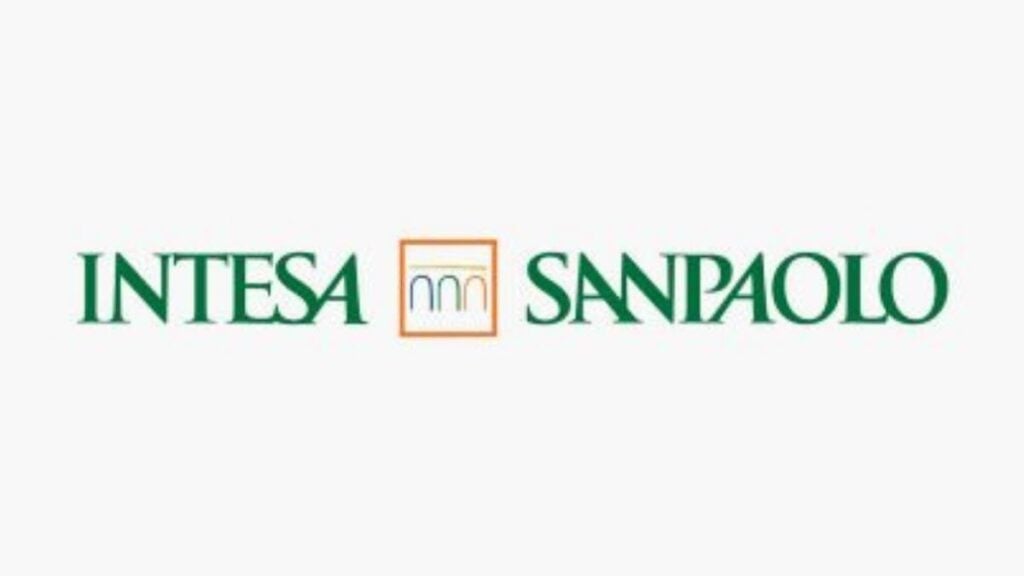 logo intesa sanpaolo su sfondo bianco