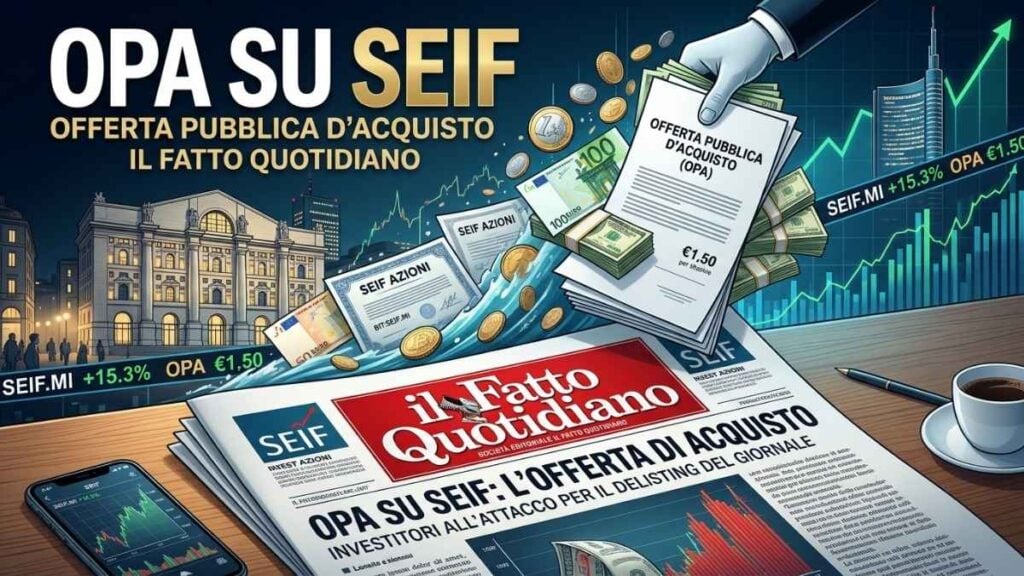 OPA SEIF: Del Vecchio punta al Fatto Quotidiano, ma i soci dicono no. Cosa succede alle azioni?